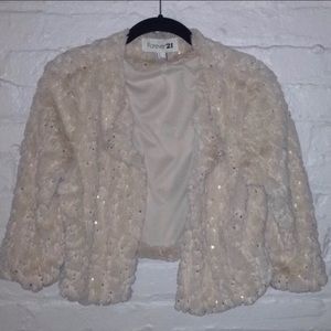 Forever 21 Sparkle Faux Fur S Jacket